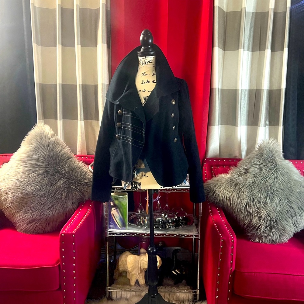 Black double breasted jacket